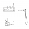 BESCO Bateria wannowa 4-otworowa VEO Veo czarny matt BW-V4P-CZ
